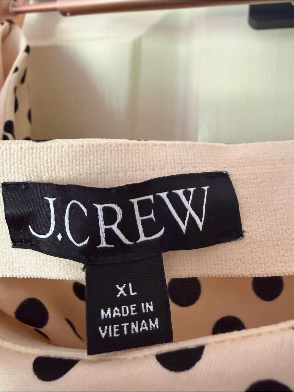 J. Crew Beige and Black Polka Dot Skirt
